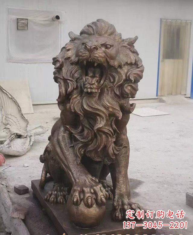 太原大理石狮子雕塑,演绎优雅狮子魅力