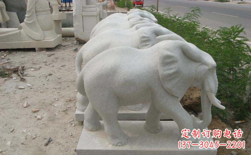 太原大理石小象公园动物石雕