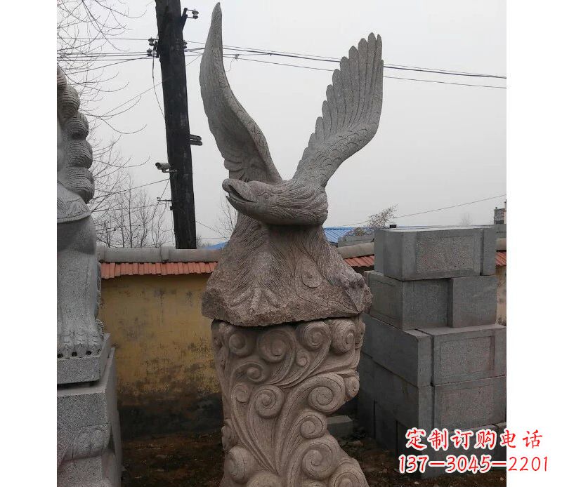 太原绚丽振翅的大理石雄鹰雕塑