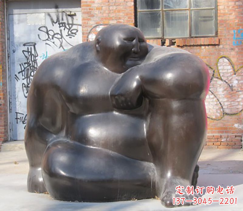 太原铜雕大胖子男人雕塑