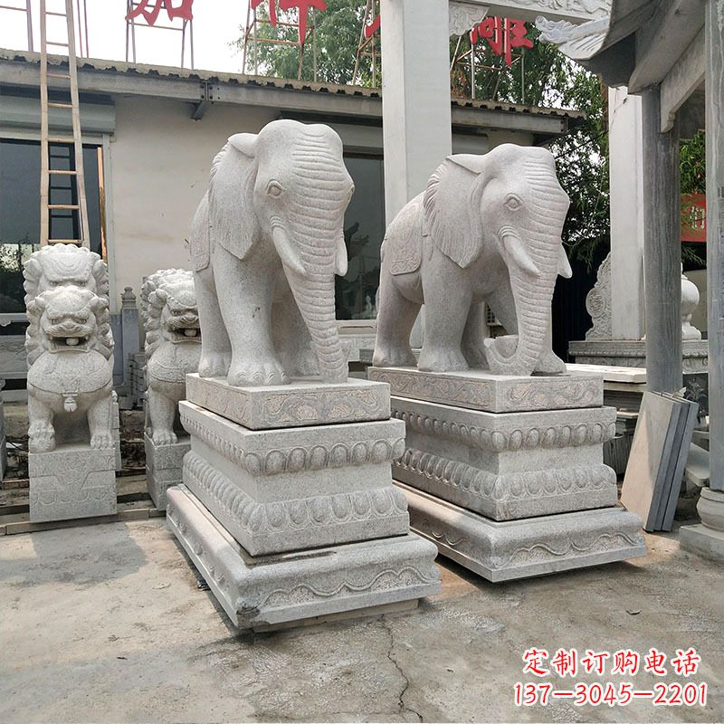 太原大象石材喷水雕塑