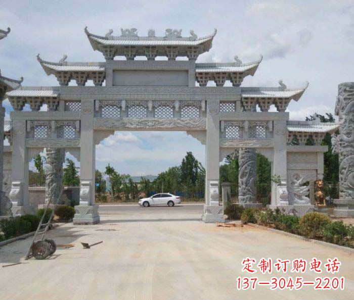 太原大型村口牌坊石雕