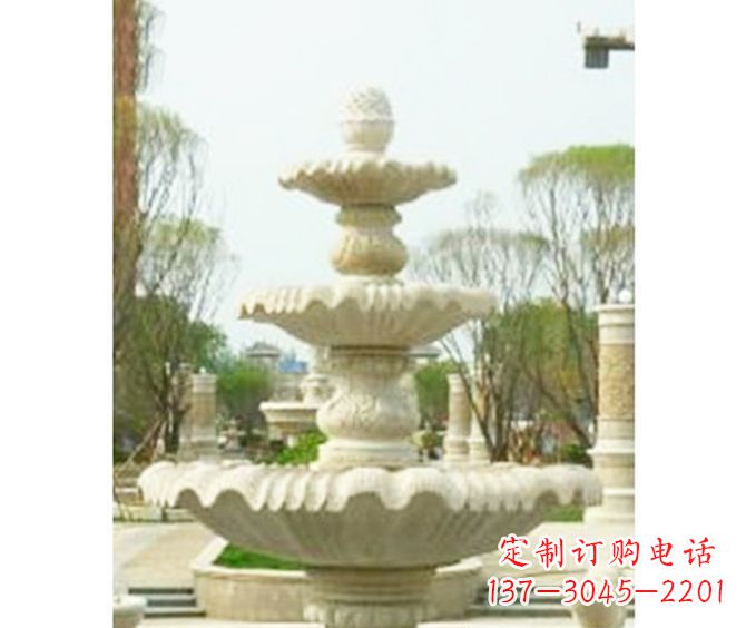 太原圆润线条的精美喷泉石雕