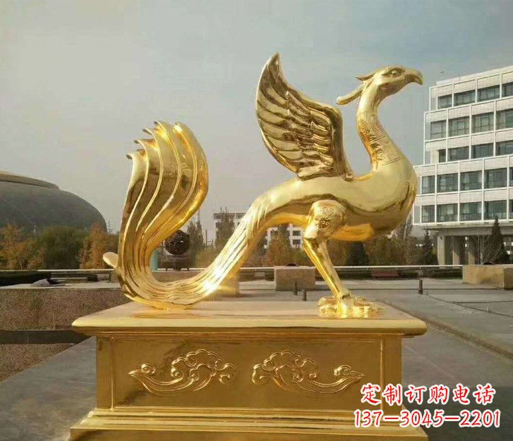 太原大型凤凰动物铜雕塑