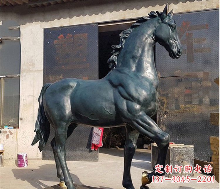 太原大型公园铸铜马雕塑 (2)