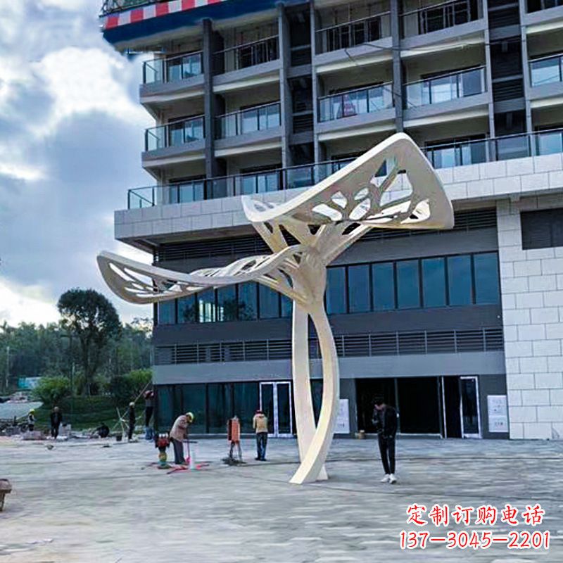 太原不锈钢抽象树叶雕塑