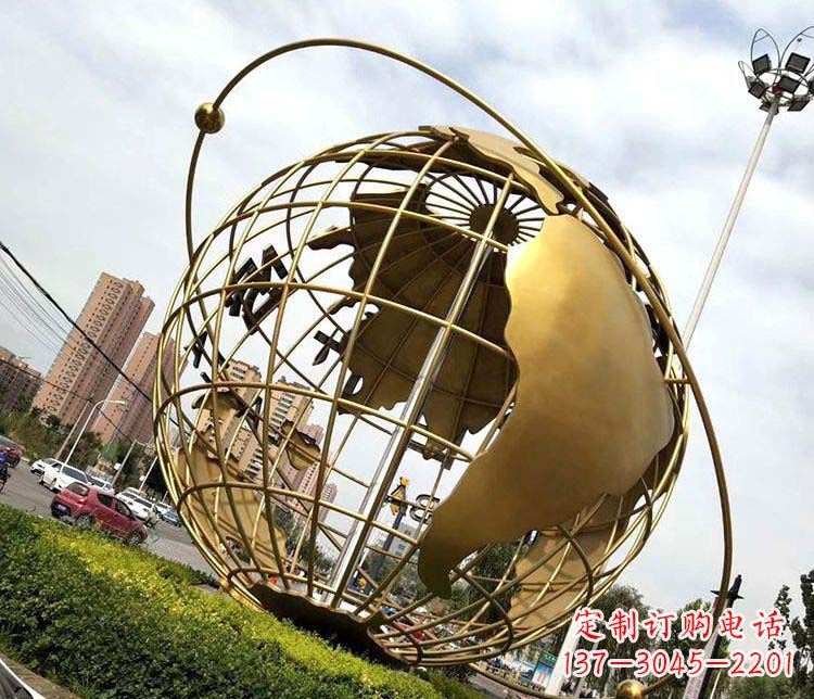 太原地球仪不锈钢雕塑拓宽视野,致敬世界