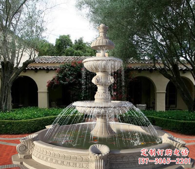 太原绚丽的喷泉石雕塑