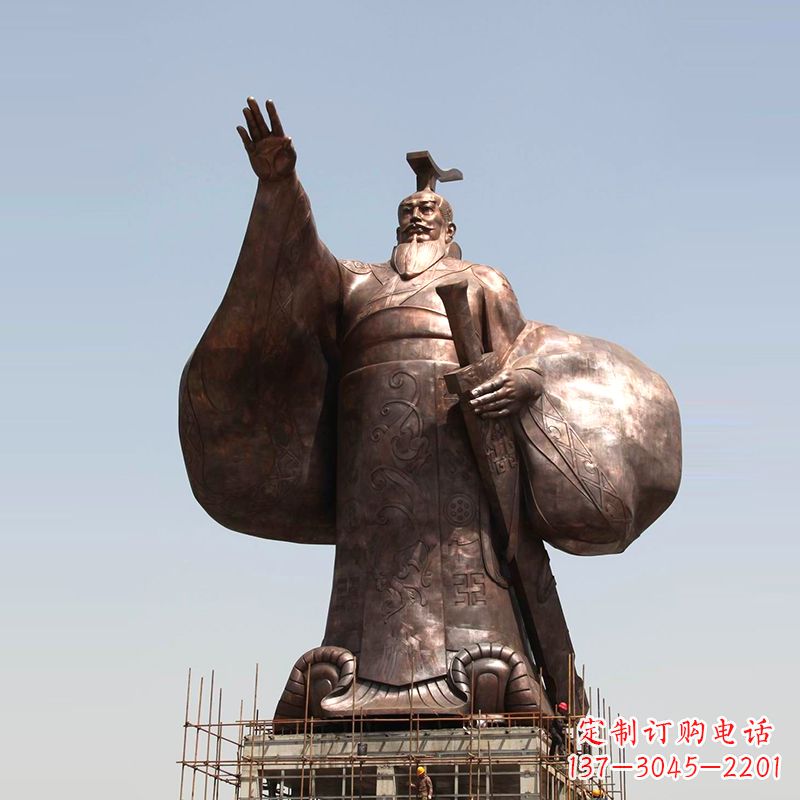 太原传承历史风采,精美秦始皇铜雕塑