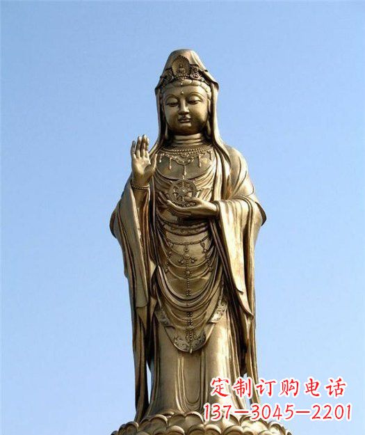太原大型立式铜观音雕塑