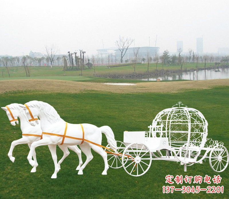 太原大型欧式马车动物玻璃钢雕塑