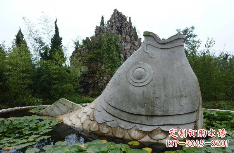 太原大型石质鲤鱼雕塑