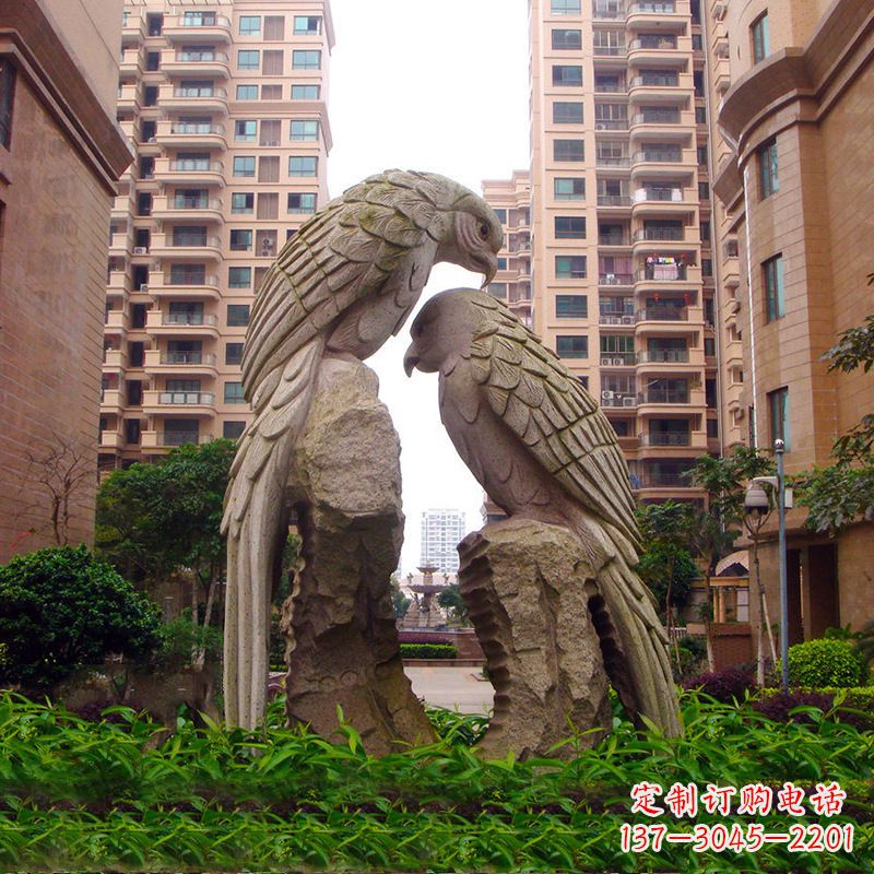 太原精美石雕鹦鹉雕塑