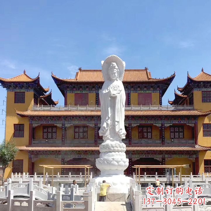 太原大型寺庙汉白玉观音石雕塑