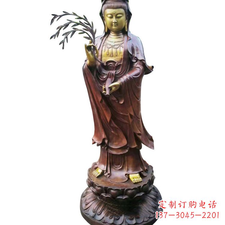 太原高贵优雅的观音铜雕塑