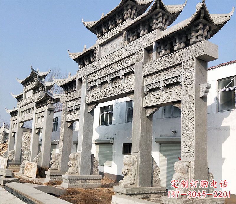 太原五门仿古牌坊石雕