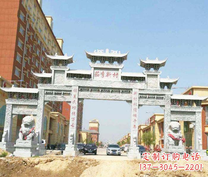 太原大型五门石雕牌楼