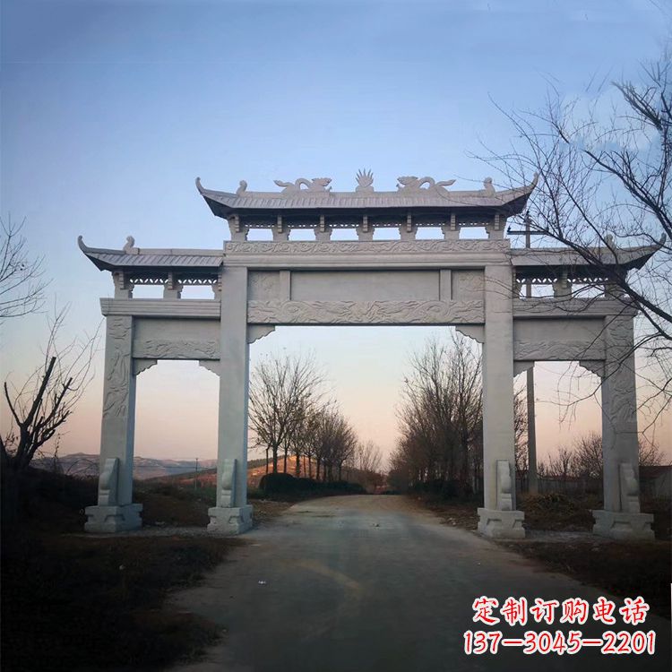 太原品质卓越的道路三门石牌坊雕塑