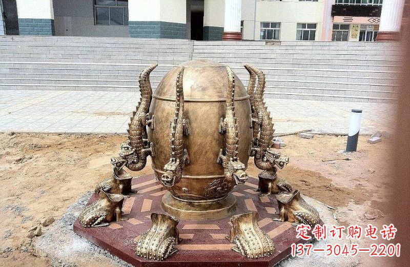 太原精致细节 壮丽地动仪铜雕