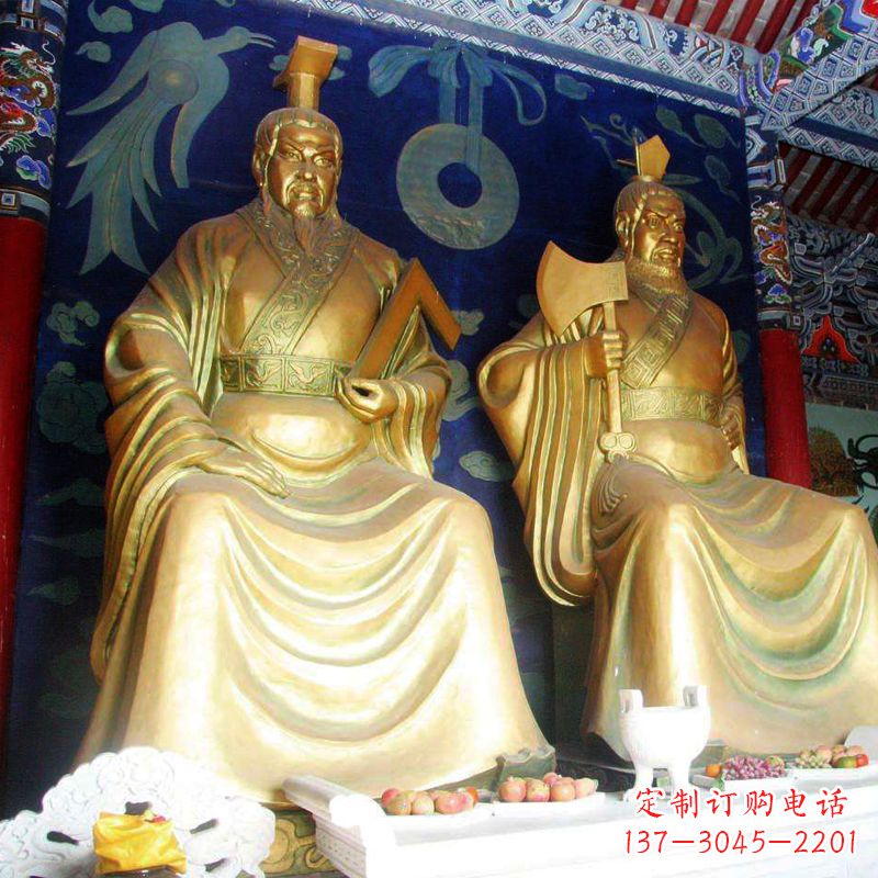 太原帝喾与颛顼寺庙铜雕神像