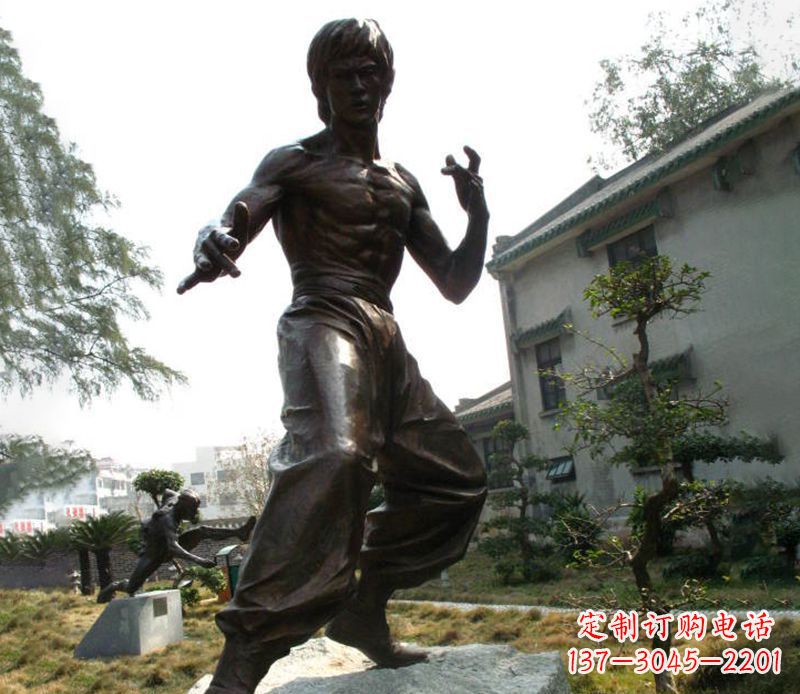 太原电影名人李小龙铜雕