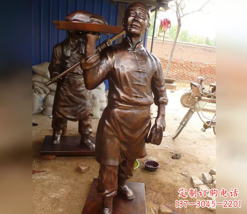 太原店小二铜雕,精美绝伦,永传佳话