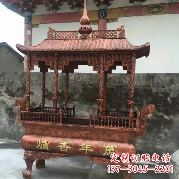 太原雕刻蝙蝠铜香炉