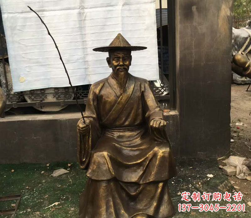 太原钓鱼的渔翁铜雕