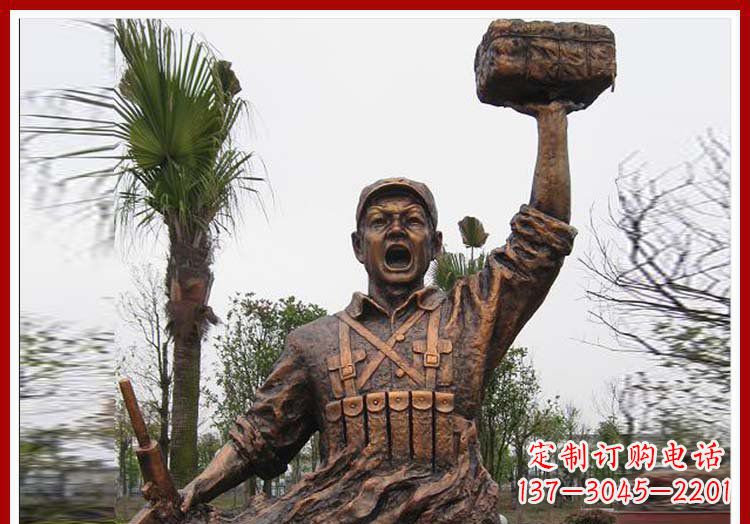太原董存瑞英雄模范铜雕——艺术之美的匠心细作