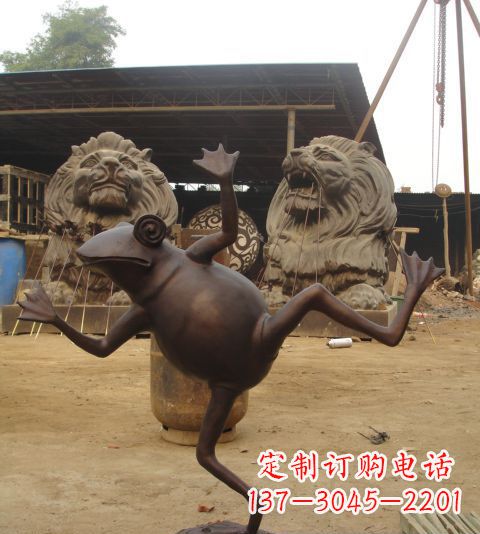 太原青蛙铜雕,精美而可爱