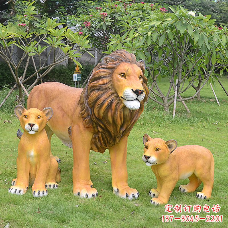 太原古典风格仿真狮子雕塑摆件