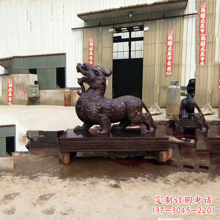 太原独角兽铸铜雕塑—精雕细琢的艺术瑰宝