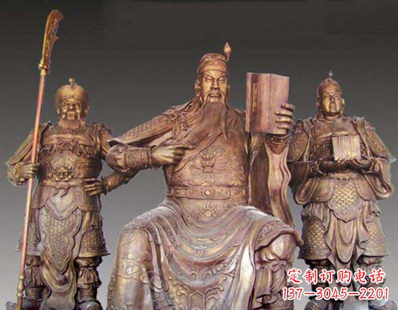太原中领雕塑艺术以关公武财神铜雕塑荣耀家中