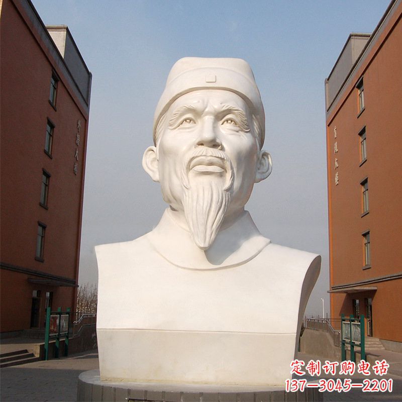 太原杜甫石雕像-学校校园历史名人唐代著名诗人头像
