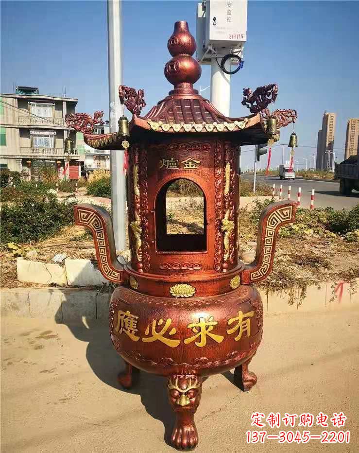 太原杜浦精制铜香炉雕塑