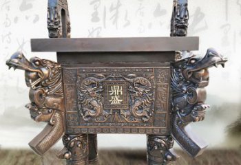 太原典雅双龙四龙铜鼎雕塑