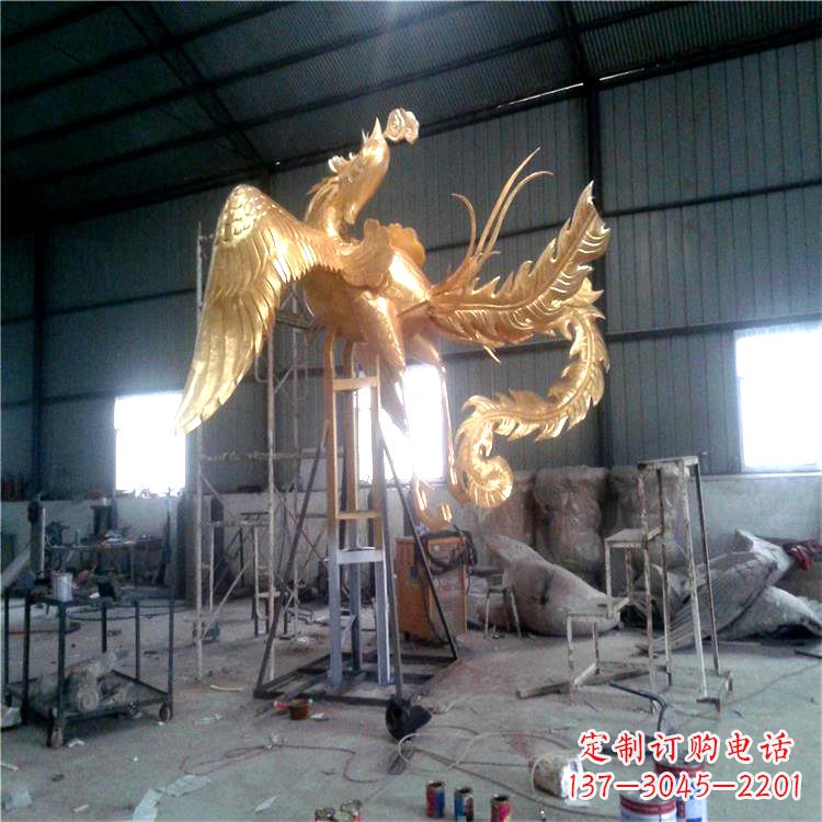 太原锻铜精美凤凰雕塑