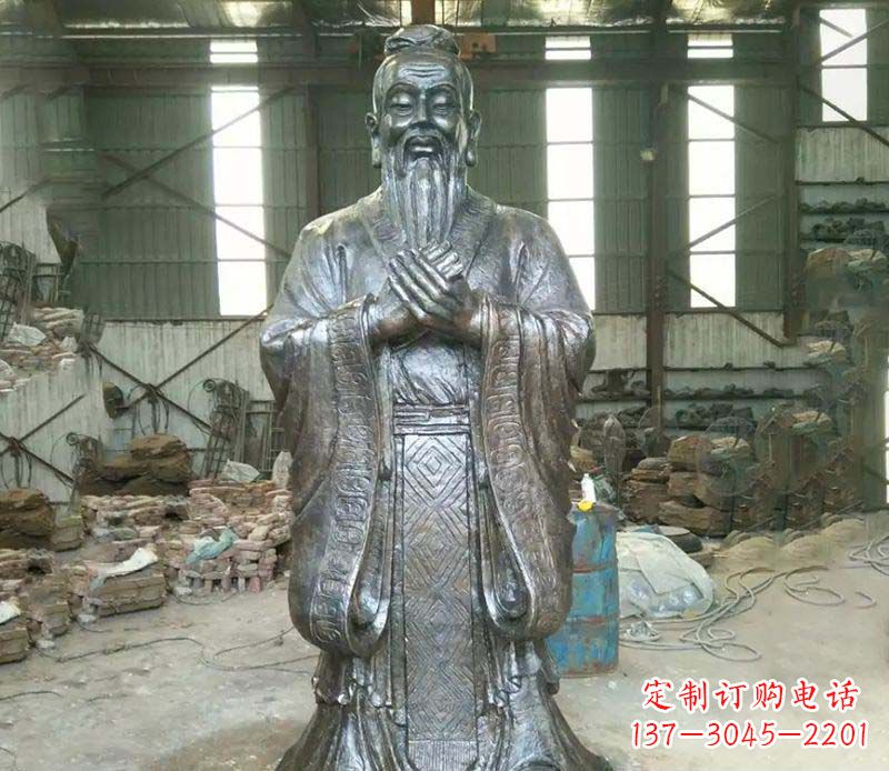 太原锻铜校园老子人物雕塑,铸就永恒的追求