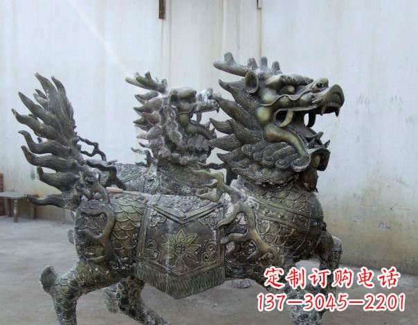 太原精致手工铜麒麟雕塑