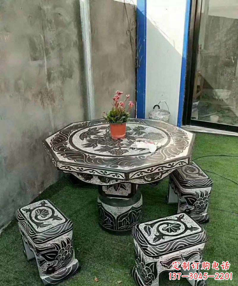 太原多边形石头桌凳雕塑