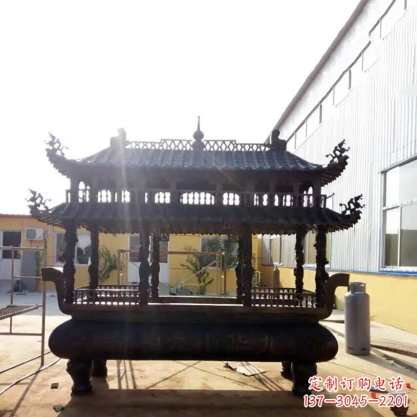 太原欣赏传统文化的多层铜香炉雕塑