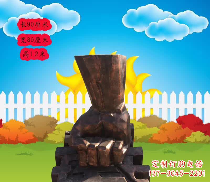 太原法治拳头铜雕