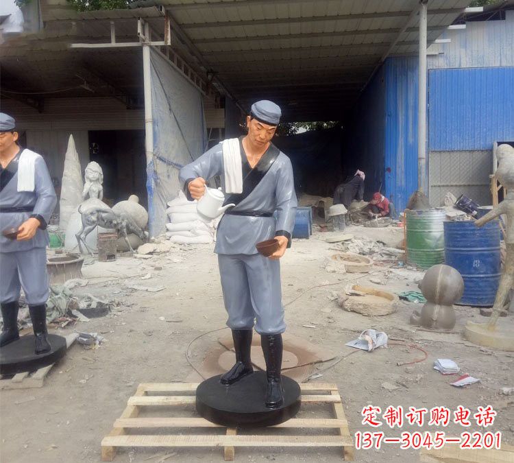 太原铝合金仿真店小二雕塑