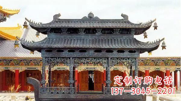 太原方形寺庙香炉铜雕塑