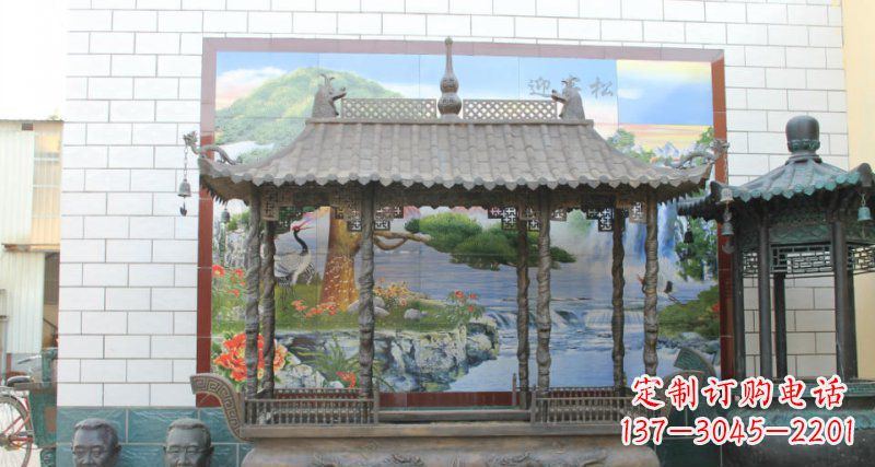 太原方形香炉寺庙铜雕塑