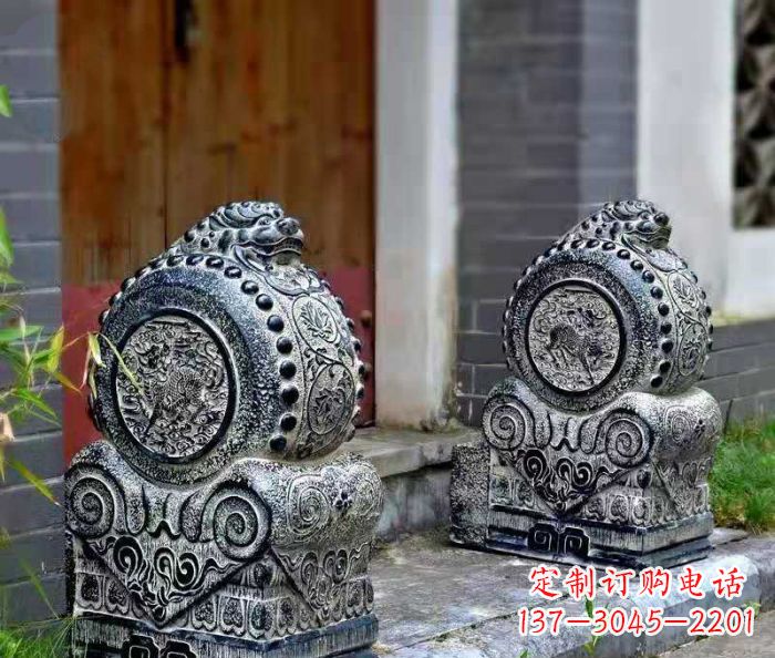 太原精美仿古抱鼓石门墩雕塑