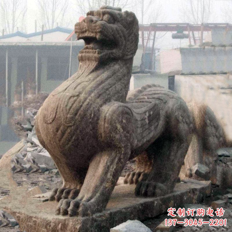 太原中领雕塑狴犴青石雕塑融入古代神话的历史文化风格
