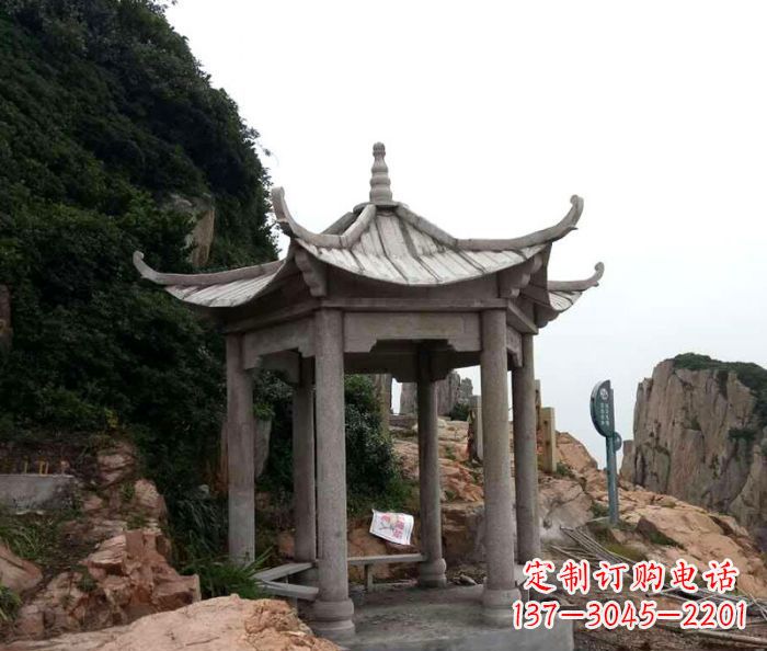 太原风格独特的仿古凉亭石雕