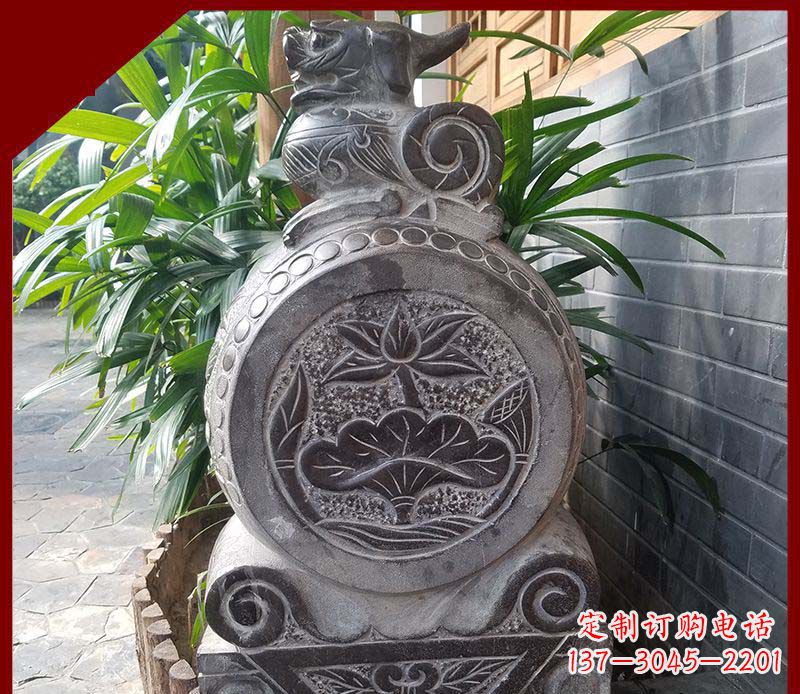太原仿古貔貅抱鼓石招财镇宅门墩石雕