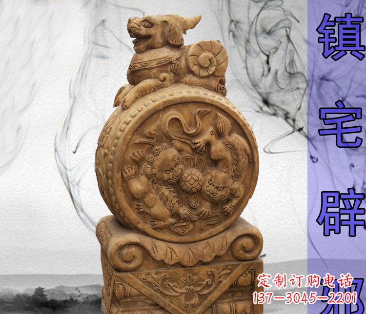 太原仿古貔貅门墩镇宅辟邪石雕